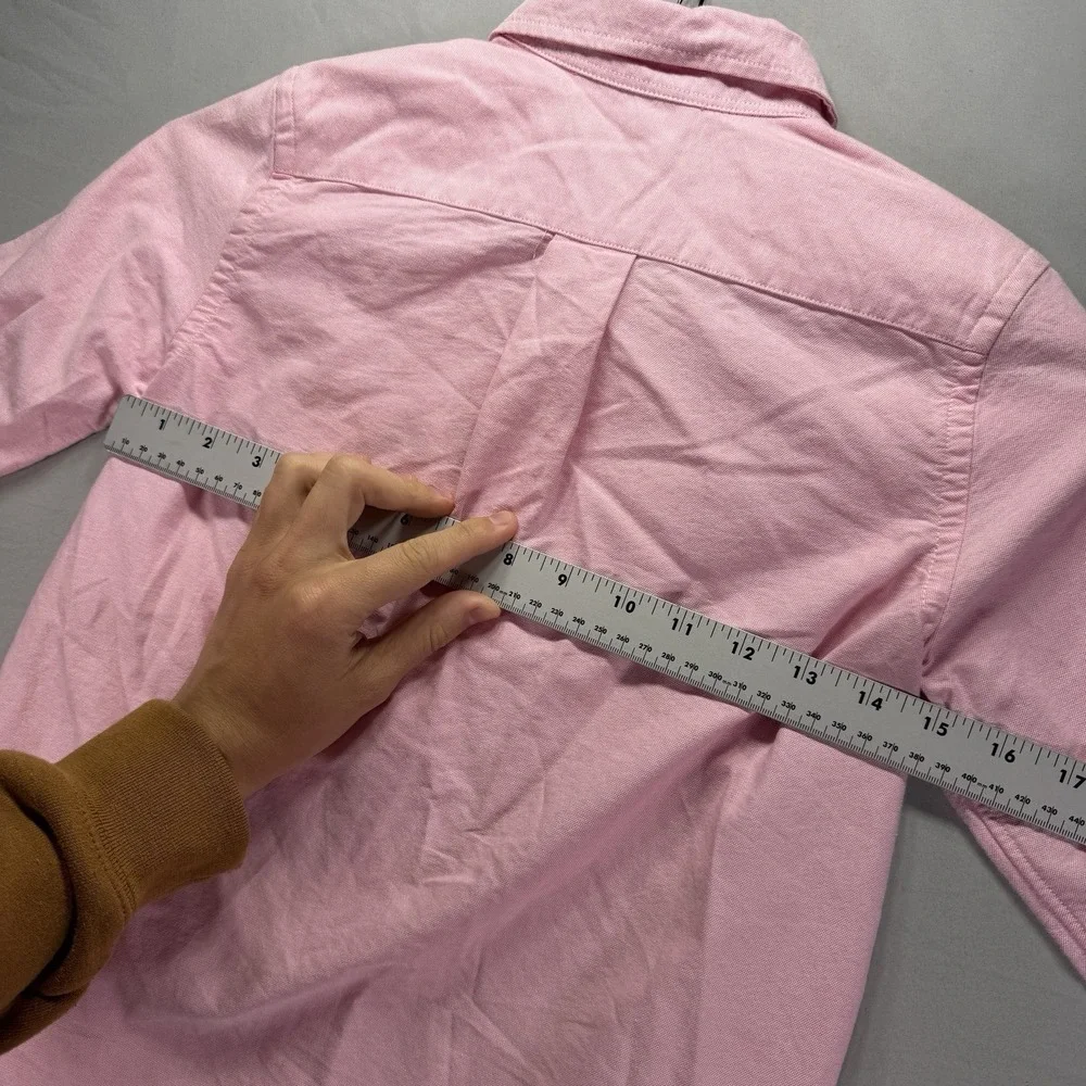 Ralph Lauren Dress Shirt Youth Small Pink Cotton Oxford Flesh Pony Long Sleeve